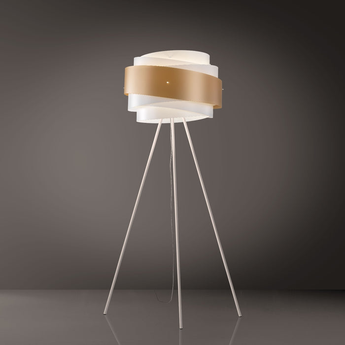 Piantana Moderna 3 Piedi Bea Polilux ® New Gold E Metallo 1 Luce E27