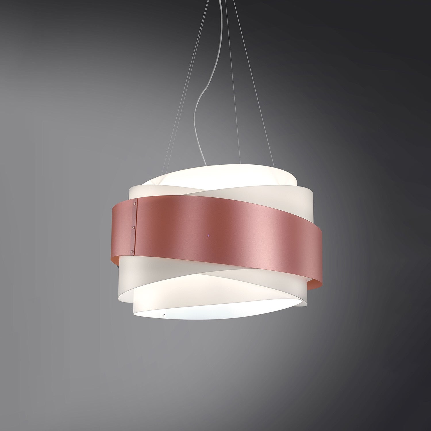 Lampadario Moderno Bea Polilux ® Pink Metal E Metallo Cromo 3 Luci E27