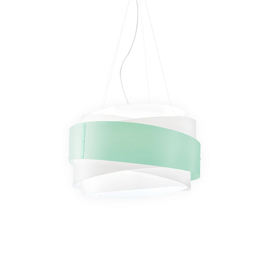 Lampadario Moderno Bea Polilux ® Verde Pastello E Metallo Cromo 3 Luci E27