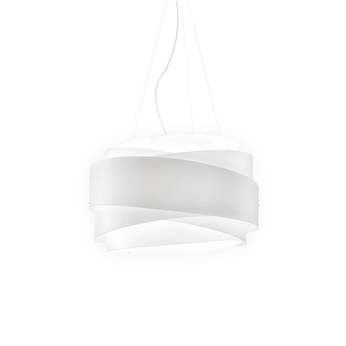 Lampadario Moderno Bea Polilux ® Bianco E Metallo Cromo 3 Luci E27