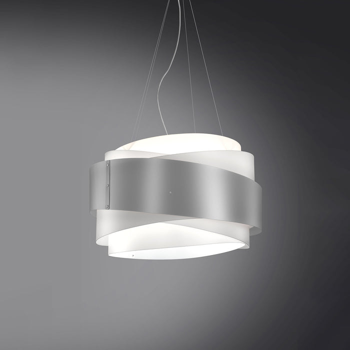 Lampadario Moderno Bea Polilux ® Argento E Metallo Cromo 5 Luci E27