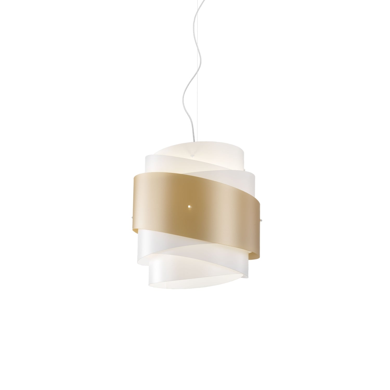 Sospensione Moderna Bea Polilux ® New Gold E Metallo Cromo 1 Luce E27 D40Cm