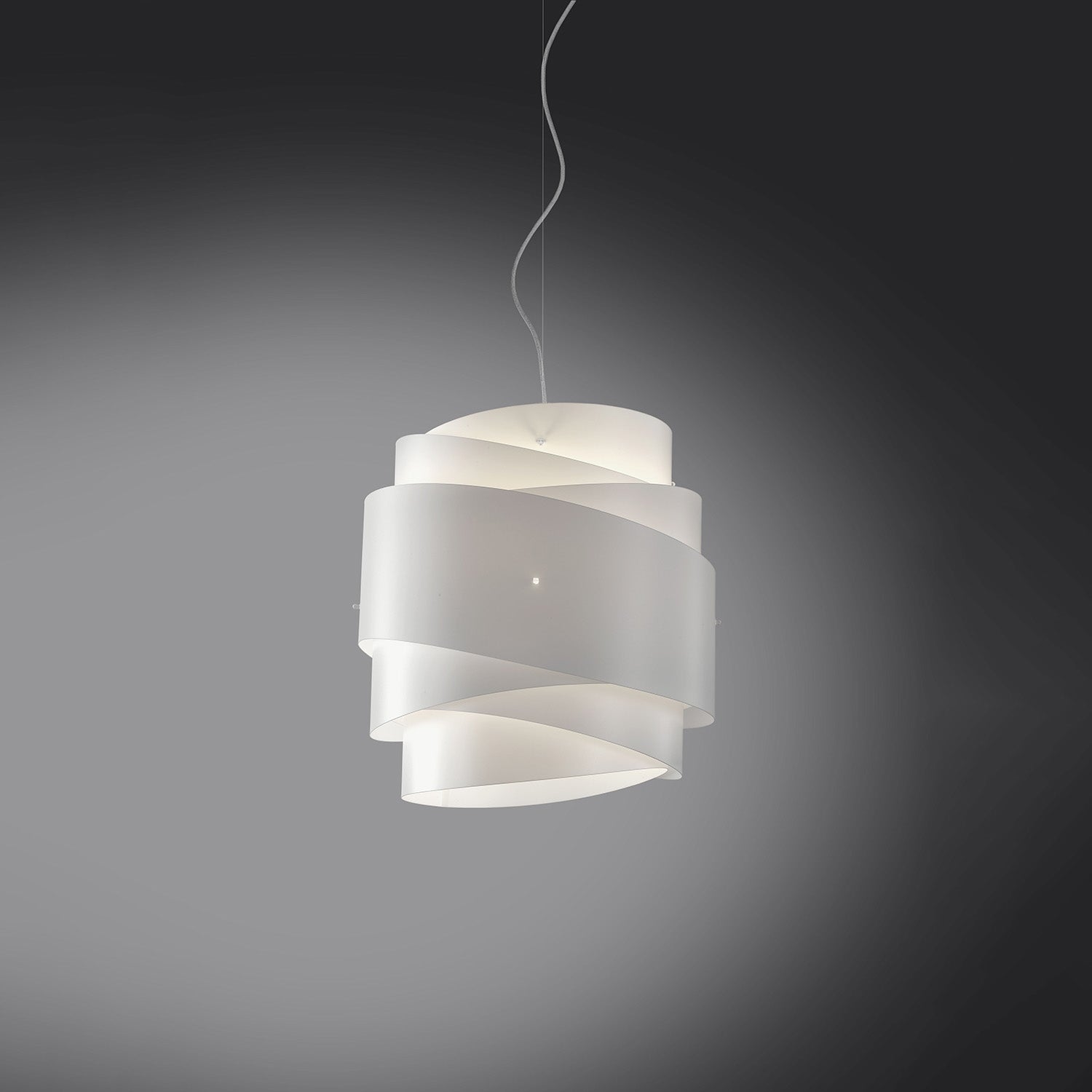 Sospensione Moderna Bea Polilux ® Bianco E Metallo Cromo 1 Luce E27 D40Cm