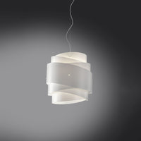 Sospensione Moderna Bea Polilux ® Bianco E Metallo Cromo 1 Luce E27 D40Cm