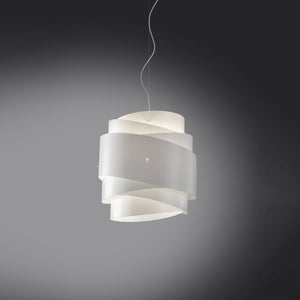 Sospensione Moderna Bea Polilux ® Bianco E Metallo Cromo 1 Luce E27 D40Cm