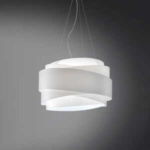 Sospensione Moderna Bea Polilux ® Bianco E Metallo Cromo 1 Luce E27 D60Cm
