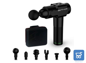 BETHOR Pistola Massaggiante Professionale Alleviamento Dolore Riabilitazione 6 Livelli di Velocità Schermo LCD 3300 RPM con 6 Testine e Borsa - EX DEMO