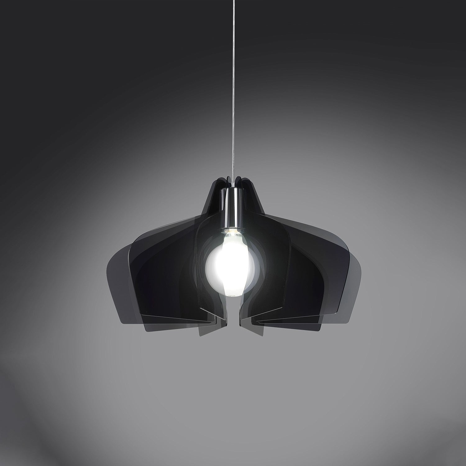 Sospensione Moderna Space Collection Polilux ® Fumè 1 Luce E27 D50Cm
