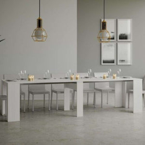 shopinnovativo- Consolle allungabile 90x48/308 cm Basic bianco frassino