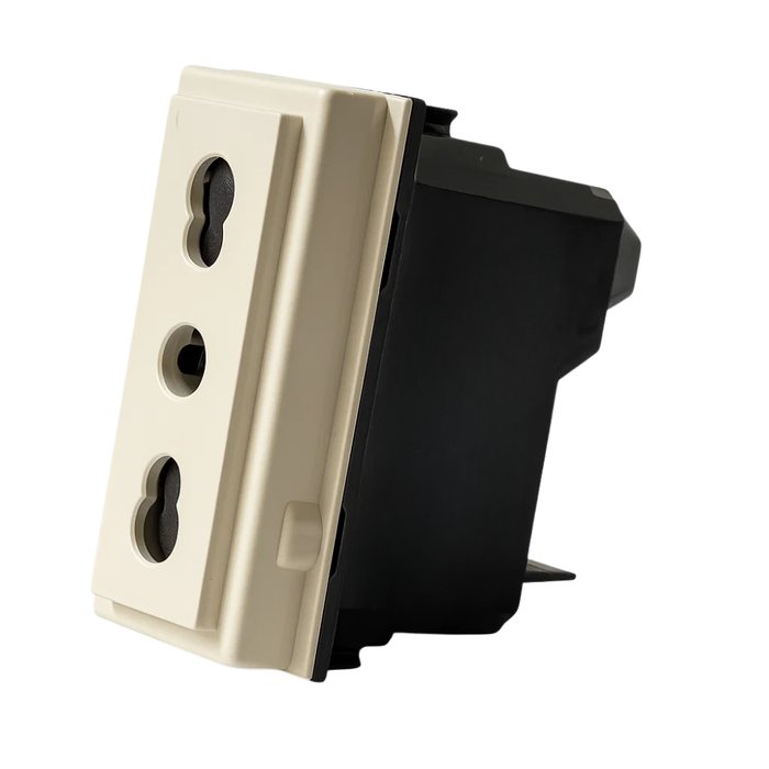 Bticino living now presa 2p+t 16a 250v 1 modulo con alveoli schermati *** colore sabbia, confezione 1