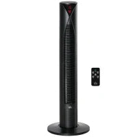 Ventilatore A Colonna Silenzioso Oscillazione 70° Timer 12h 4 Modalità 3 Velocità 45W 31.5 x 31.5 x 96 cm Nero