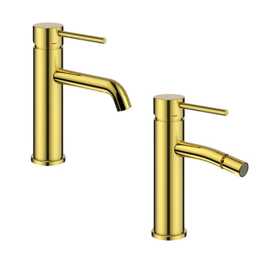Miscelatori bagno lavabo e bidet serie jazz con leva in metallo e piletta facile installazione *** finitura- oro luci...