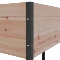 Fioriera da Giardino con Fori di Drenaggio e 4 Ruote, in Legno di Abete e Acciaio, 99x42x81 cm