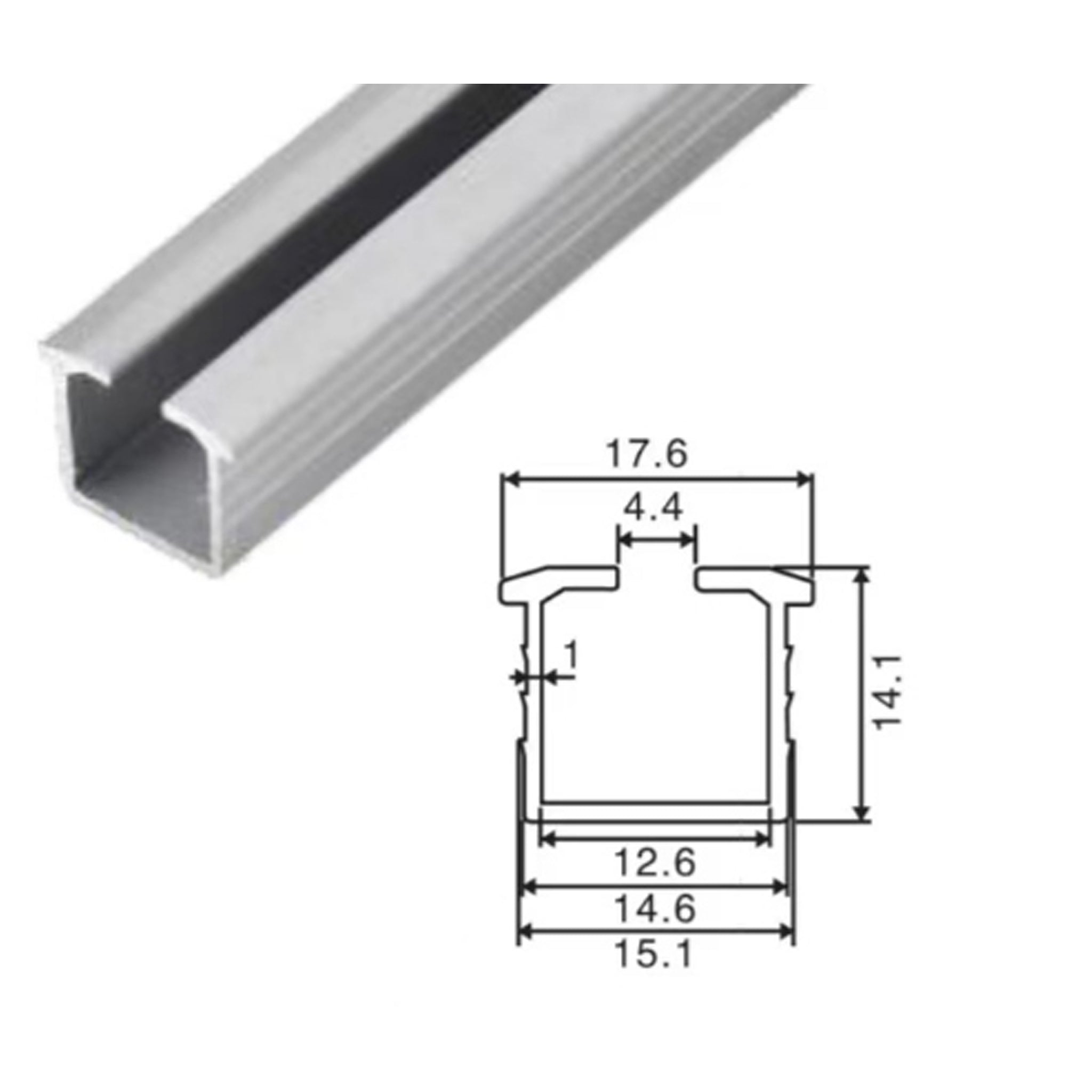 Binario Per Anta Finitura In Alluminio 2mt