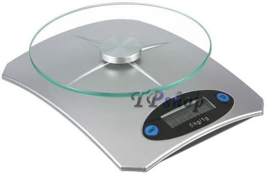 BILANCIA DA CUCINA DIGITALE DI PRECISIONE DA 1GR A 5KG CON RIPIANO IN VETRO