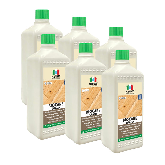Cera per legno oliato BIOCARE OPACO   1LTx6Pz