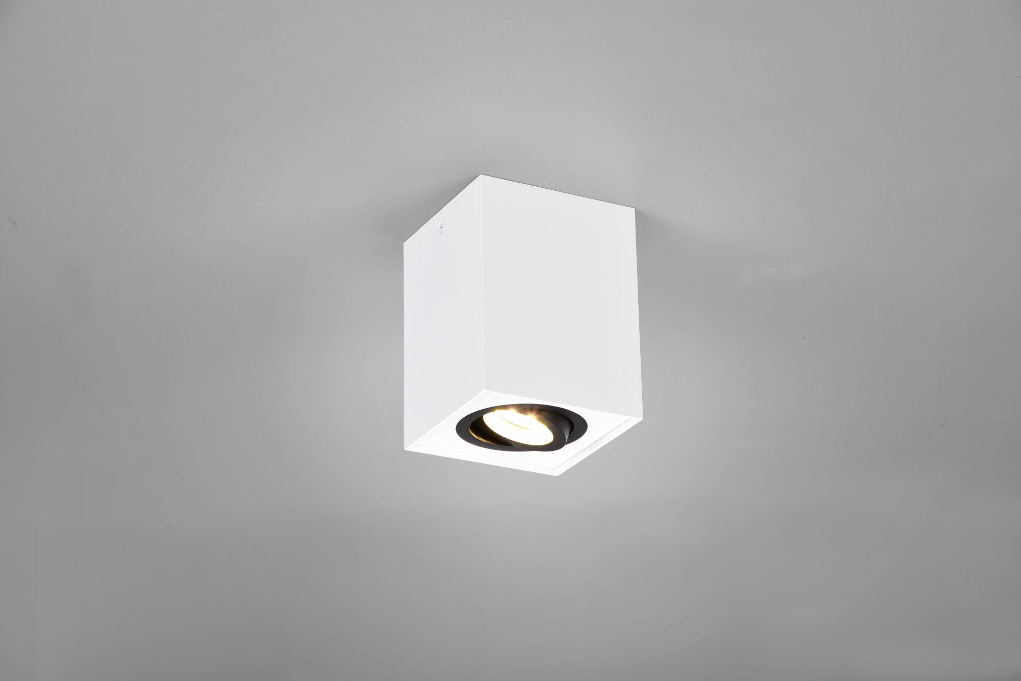 BISCUIT CUBO SPOT ORIENTABILE BIANCO + NERO L. 9,6 X 9,6CM H. 12,5CM 1 LUCE ATTACCO GU10
