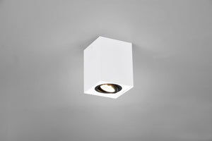 BISCUIT CUBO SPOT ORIENTABILE BIANCO + NERO L. 9,6 X 9,6CM H. 12,5CM 1 LUCE ATTACCO GU10