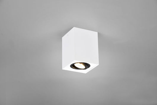 BISCUIT CUBO SPOT ORIENTABILE BIANCO + NERO L. 9,6 X 9,6CM H. 12,5CM 1 LUCE ATTACCO GU10