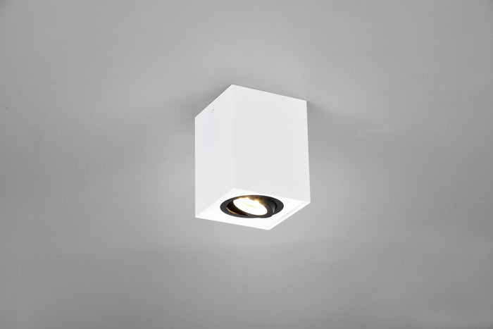 BISCUIT CUBO SPOT ORIENTABILE BIANCO + NERO L. 9,6 X 9,6CM H. 12,5CM 1 LUCE ATTACCO GU10