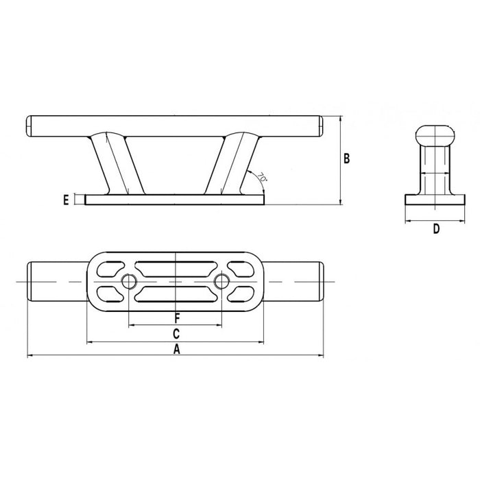 BITTA A GALLOCCIA INOX 316 MM.205