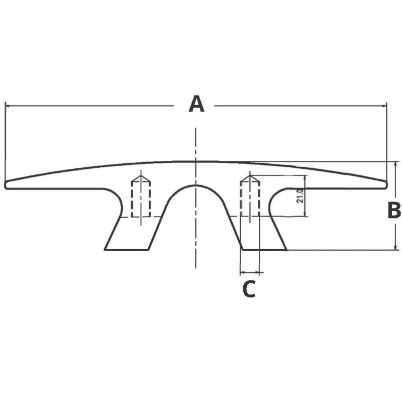BITTA IN ACCIAIO INOX MM.158