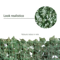 Edere Finte, Siepe Artificiale 150x300 cm in PE Anti-UV, Siepe Finta per Recinzioni con Foglie, Verde Scuro