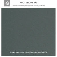 Copertura per Gazebo 4x3 m a 2 Livelli in Poliestere con Cinghie e 10 Fori di Drenaggio, Grigio Antracite