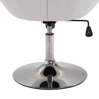 Sgabello da Lavoro, Sgabello Girevole, Sedia da Ufficio, Cromato, Regolabile in Altezza, PU e Acciaio, 56x71x78,5-90,5 cm, Bianco