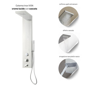 Colonna doccia ivon cascata bocca di erogazione per vasca e idro lombare *** finitura- cromo lucido, confezione 1