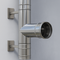 Raccordo t 90° mono parete acciaio inox sp. 0,5 mm collegamento canna fumaria *** misura Ø 150 mm, confezione 1