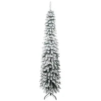 Albero di Natale Innevato a 3 Sezioni con 490 Rami in Metallo e Plastica, 54x54x210 cm, Verde
