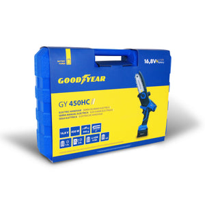 Seghetto elettrico per potatura con 2 batterie 16,8V. Seghetto elettrico 450W. Taglio massimo 150mm Guida 6'' Goodyear