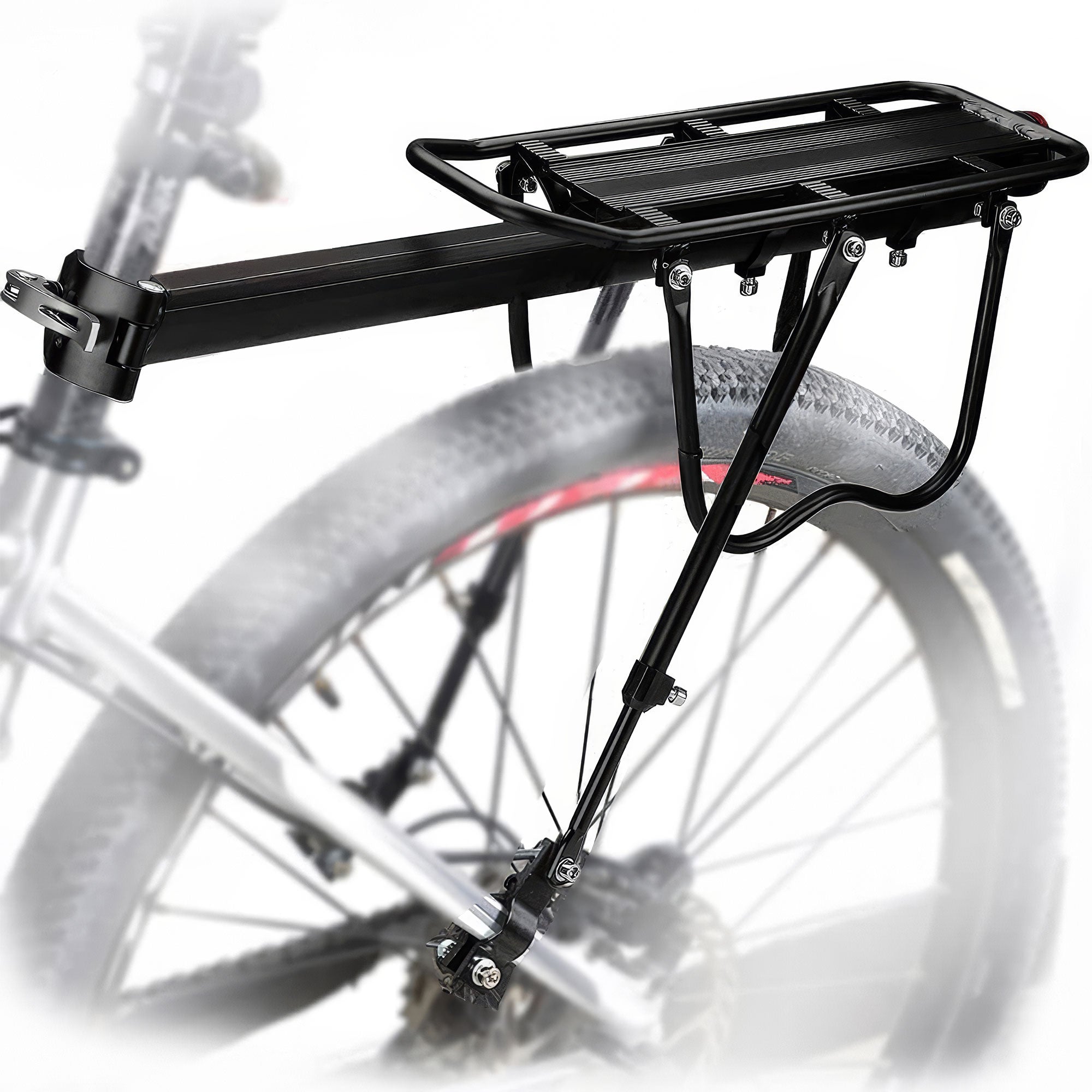 Hauler - Portapacchi Posteriore per Bici MTB da Reggisella Rack Universale con Catarifrangente in Metallo Nero