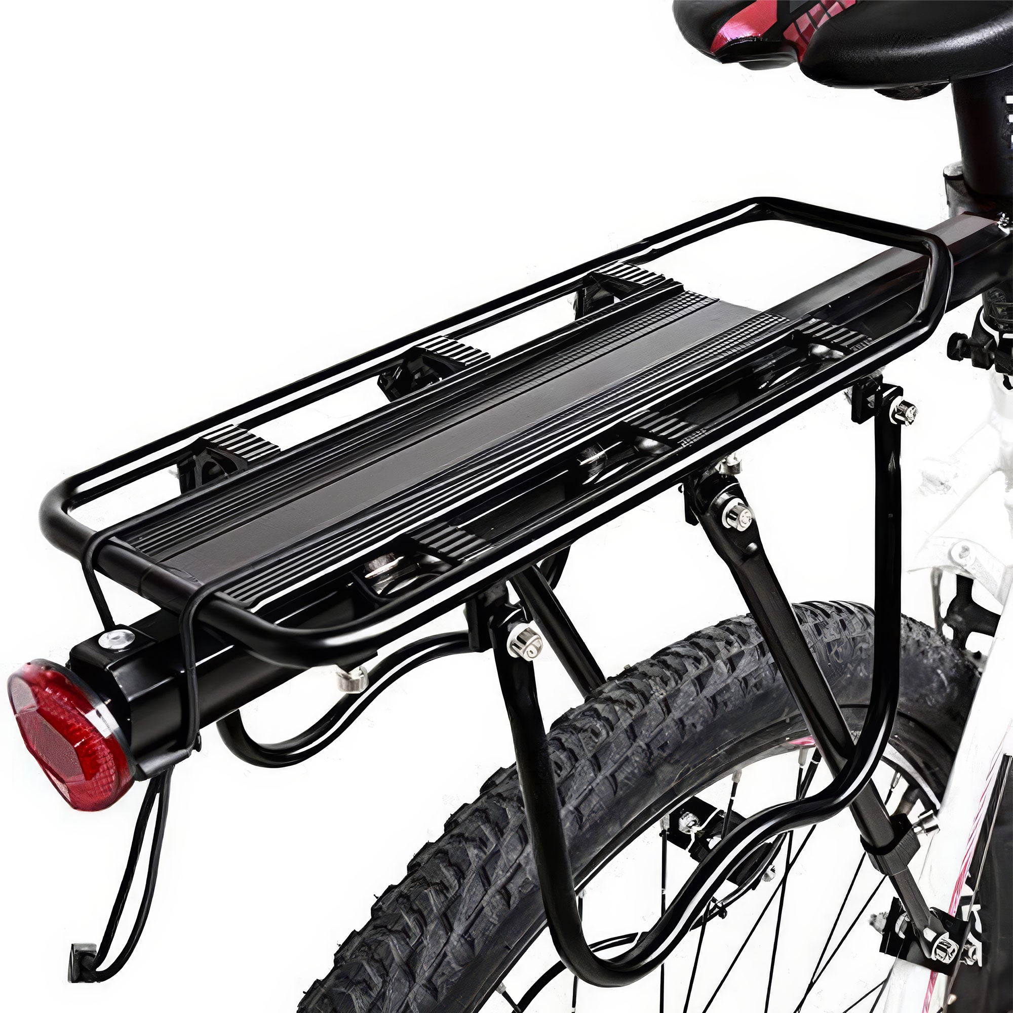 Hauler - Portapacchi Posteriore per Bici MTB da Reggisella Rack Universale con Catarifrangente in Metallo Nero