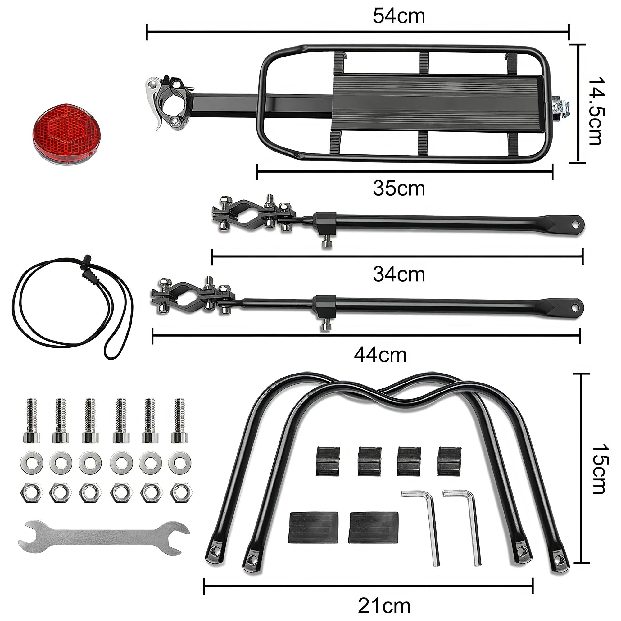 Hauler - Portapacchi Posteriore per Bici MTB da Reggisella Rack Universale con Catarifrangente in Metallo Nero