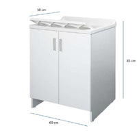 Lavatoio nobilitato vasca resina asse lavaggio 45x50x85 cm doppia anta 7002ak *** tinta bianco, confezione 1