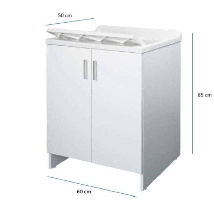 Lavatoio nobilitato vasca resina asse lavaggio 45x50x85 cm doppia anta 7002ak *** tinta bianco, confezione 1