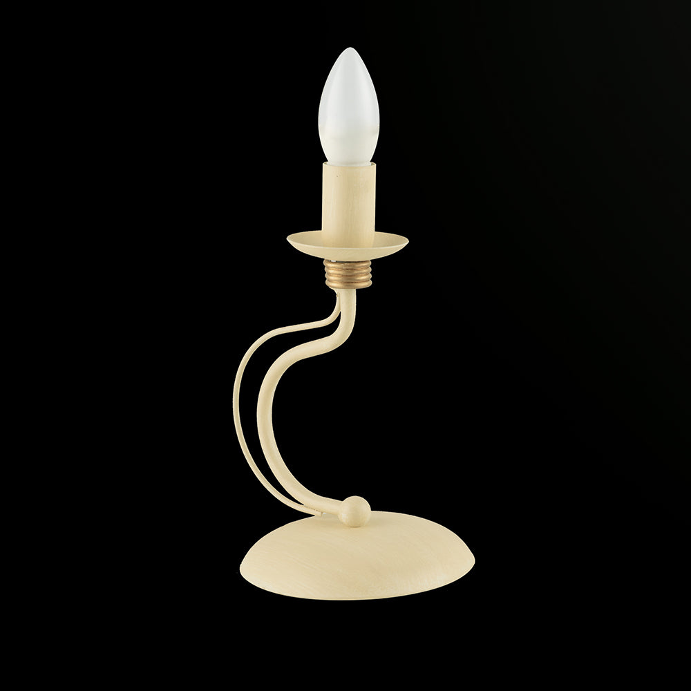 Lumetto Provenzale Fiammingo 1 Luce Ferro Avorio E Oro Serie Rustico