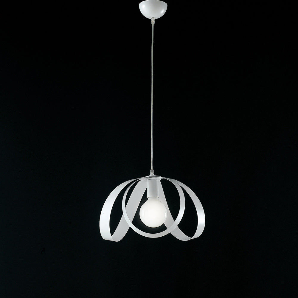 Sospensione Moderna 1 Luce Ferro Laccato Bianco Serie Piovra