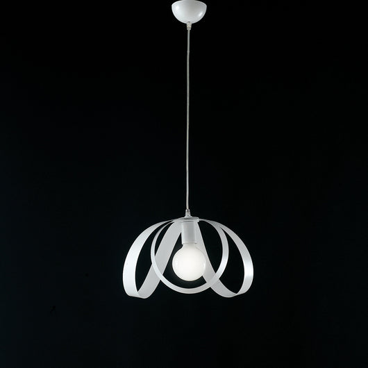 Sospensione Moderna 1 Luce Ferro Laccato Bianco Serie Piovra