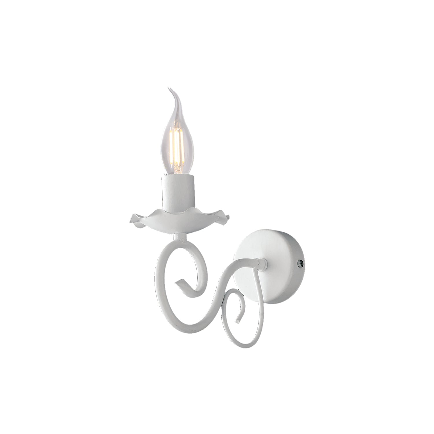Applique Provenzale Alma 1 Luce Ferro Battuto Bianco Shabby