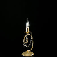 Lumetto Shabby Chic Magda Metallo E Cristallo Oro 1 Luce E14