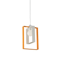 Sospensione Moderna Duplo 1 Luce Ferro Laccato Bianco E Arancio