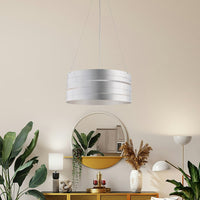 Sospensione Moderna 3 Luci Mambo Fasce Circolari Ferro Argento