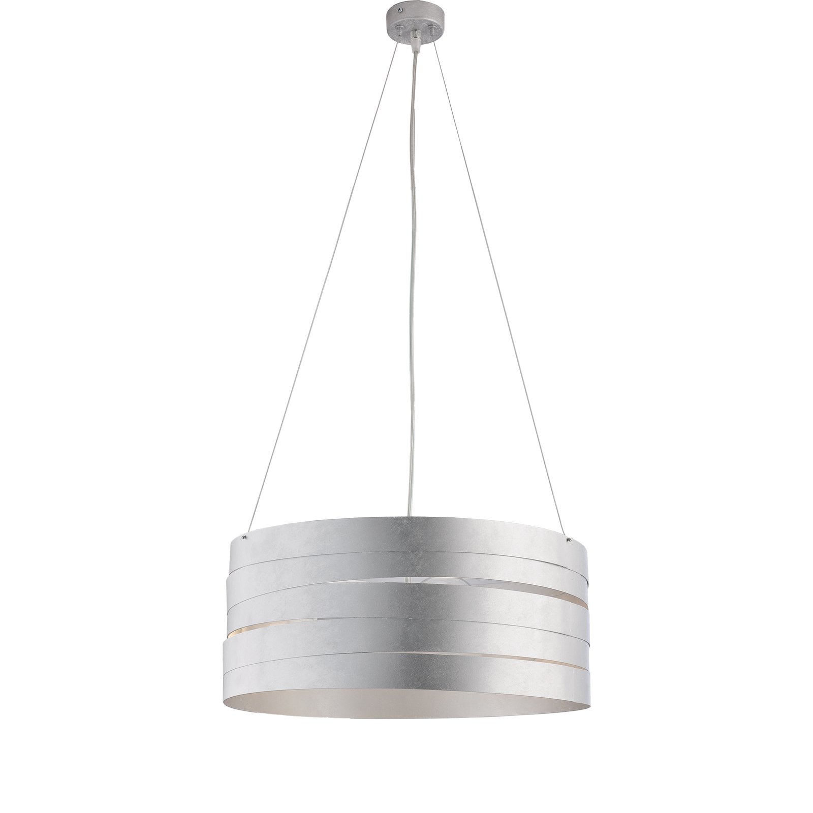 Sospensione Moderna 3 Luci Mambo Fasce Circolari Ferro Argento