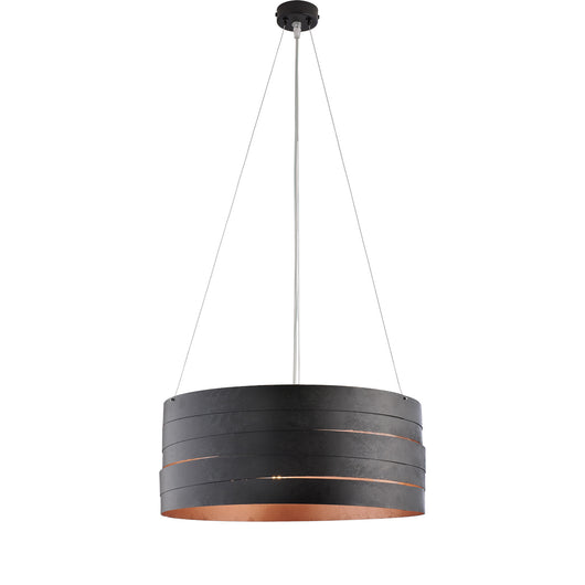 Sospensione Moderna 3 Luci Mambo Fasce Circolari Ferro Nero Rame