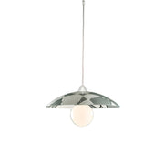 Sospensione Diam.40 Cm 1 Luce Plastica Vetro Serigrafato Bianco E Grigio Serie Trapezio