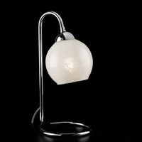 Lumetto Moderna 1 Luce in Ferro Cromo e Vetro a Sfera Bianco Serie Lola