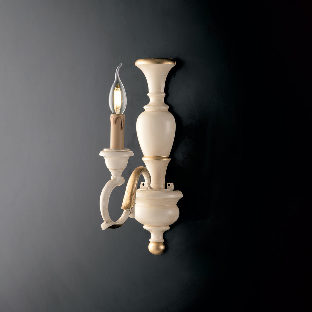Fiorenza Applique in legno avorio e foglia oro 1 luce .12 P.21 BL172-AP1-AV